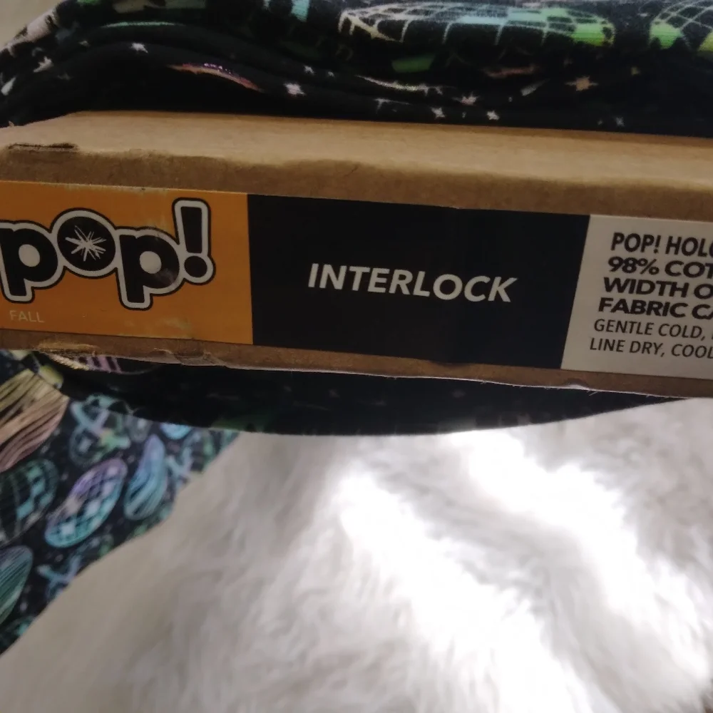 FABRIC Pop! Holographic Disco Ball Cotton Knit, 98% Cotton 2% Spandex